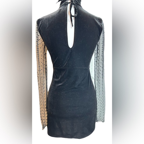 Free People Intimately Black Velvet Burnout Ginger Dress Sheer XS - Picture 7 of 8